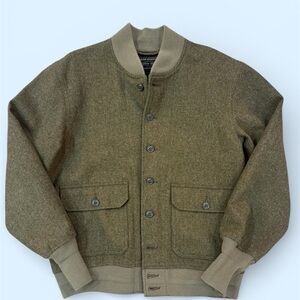 Filson Men's Olive Wool Bomber Jacket